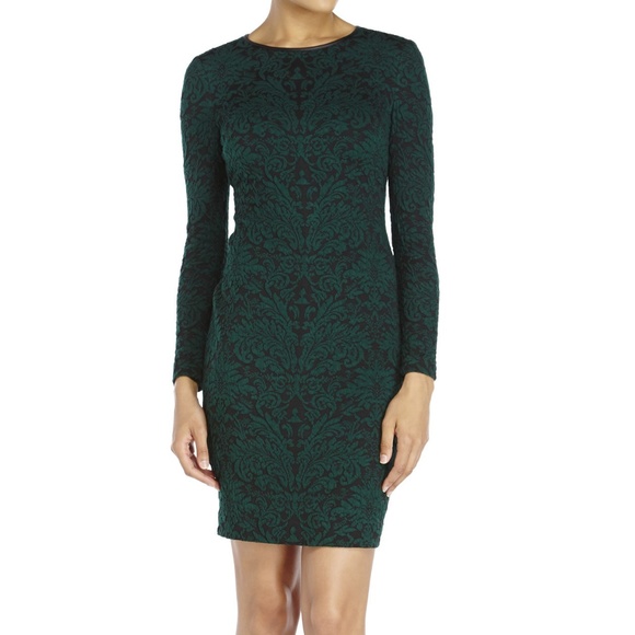 Vince Camuto Dresses & Skirts - Vince Camuto | Green Long Sleeve Jacquard Dress